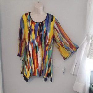 2X  Peter Nygard Multicolored top.